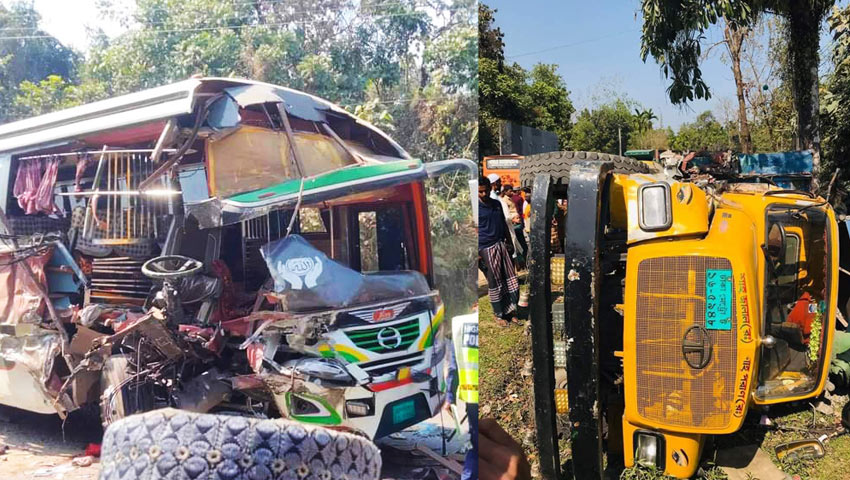 সিলেটে পর্যটকবাহী বাস ও ট্রাক সংঘর্ষ, শিশু নিহত